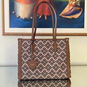 Kate Spade- flower jacquard market medium tote